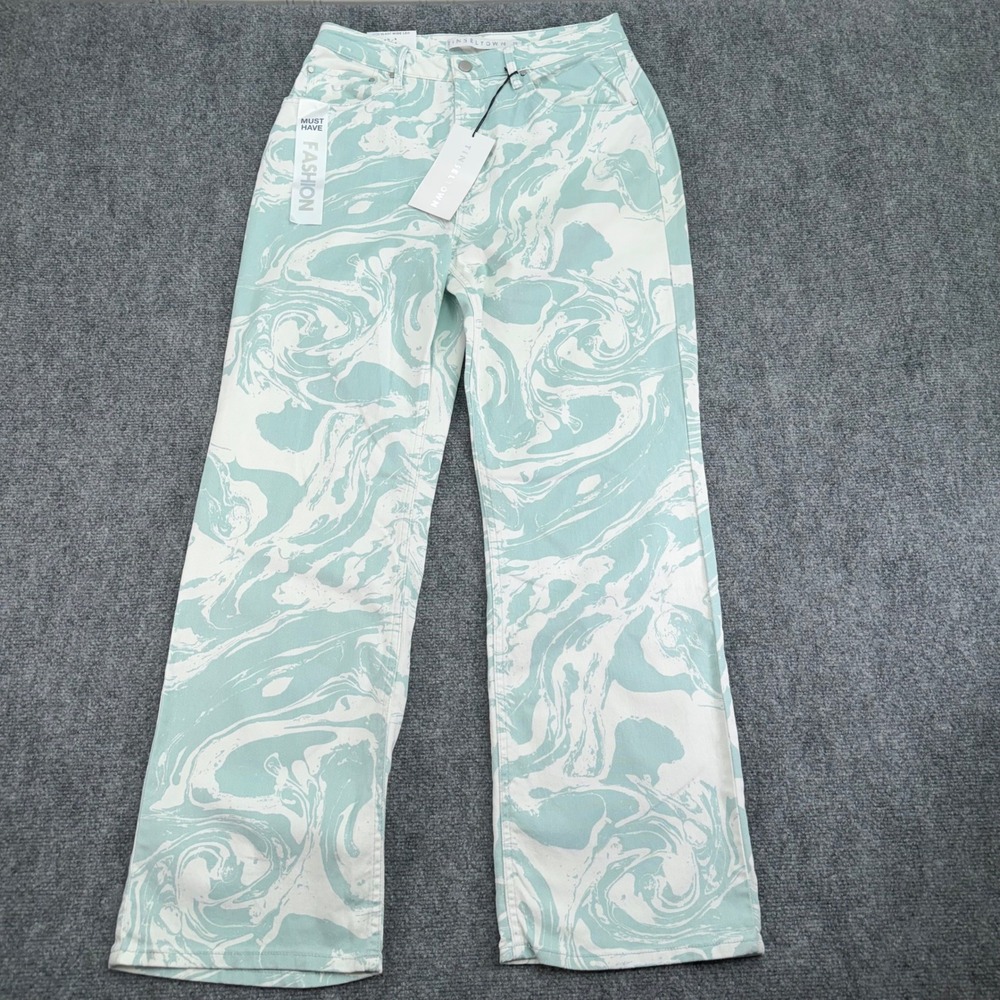 Tinseltown Jeans Juniors Size 13 (Fits 31x30) Marbled Print High Waist‎ Wide Leg